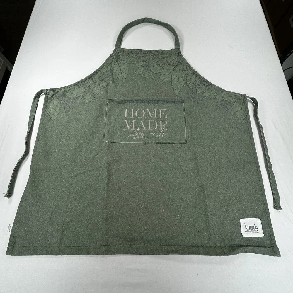 Krumbs Kitchen Elements Collection Apron Sage Green Homemadish One Size